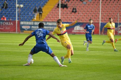 Meciul dintre FC Bihor și FC U Craiova s-a încheiat la egalitate. Tânărul Andrei Moga a înscris primul său gol în Liga a II-a 