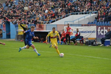 Meciul dintre FC Bihor și FC U Craiova s-a încheiat la egalitate. Tânărul Andrei Moga a înscris primul său gol în Liga a II-a 