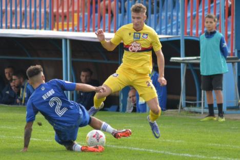 Meciul dintre FC Bihor și FC U Craiova s-a încheiat la egalitate. Tânărul Andrei Moga a înscris primul său gol în Liga a II-a 