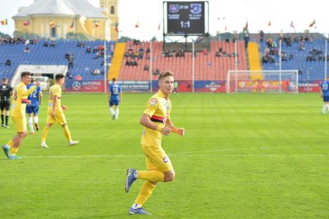 Meciul dintre FC Bihor și FC U Craiova s-a încheiat la egalitate. Tânărul Andrei Moga a înscris primul său gol în Liga a II-a 