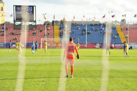 Meciul dintre FC Bihor și FC U Craiova s-a încheiat la egalitate. Tânărul Andrei Moga a înscris primul său gol în Liga a II-a 