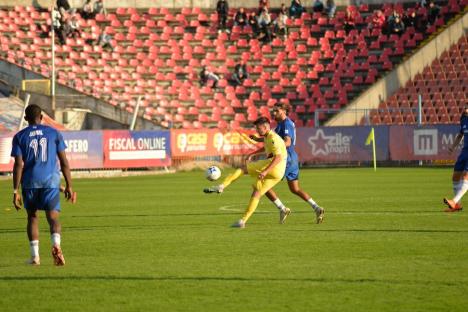 Meciul dintre FC Bihor și FC U Craiova s-a încheiat la egalitate. Tânărul Andrei Moga a înscris primul său gol în Liga a II-a 