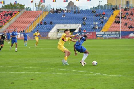 Meciul dintre FC Bihor și FC U Craiova s-a încheiat la egalitate. Tânărul Andrei Moga a înscris primul său gol în Liga a II-a 