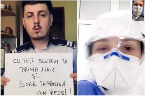 Mesaj emoţionant al unui tânăr poliţist din Oradea pentru bihoreni şi sora lui, asistentă în spitalul COVID-19: „Cu toţii suntem în prima linie! #Anda, eşti eroul meu!' (FOTO / VIDEO)
