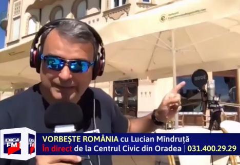 Lucian Mîndruţă a transmis emisiunea 'Vorbeşte România' live de la o terasă din centrul Oradiei (VIDEO)