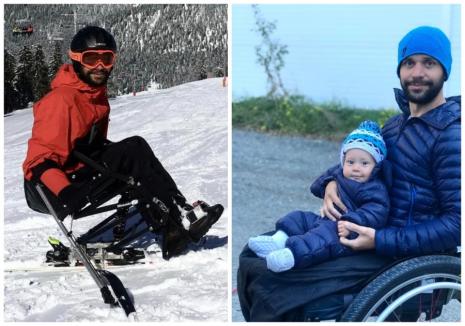 Ajută-l pe Ákos să schieze din nou! Un orădean imobilizat în scaun cu rotile are nevoie de sprijin, ca să ajungă iar pe pârtie (FOTO)