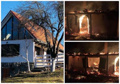 O casă de oaspeţi dintr-un cătun din Bihor a ars cu o seară înainte să primească primii turişti (FOTO)