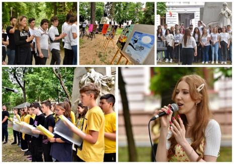 În cinstea Beatles: Elevii Liceului de Arte din Oradea au cântat melodii ale faimoasei trupe, într-un parc din oraș (FOTO/VIDEO)