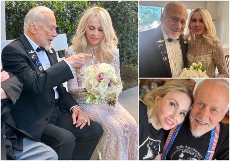 La 93 de ani, Buzz Aldrin, al doilea om care a pășit pe Lună, s-a căsătorit cu o româncă (FOTO)