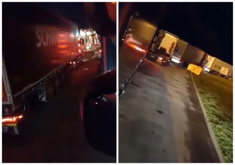 Coadă de TIR-uri în Borş, la intrarea în ţară: 'Sunt şoferi care depășesc programul și sunt pasibili de amenzi aspre' (VIDEO)