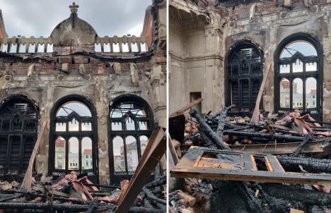 Pozele dezastrului: Au fost date publicității primele imagini din interiorul Palatului Episcopiei Greco-Catolice după incendiu (FOTO)