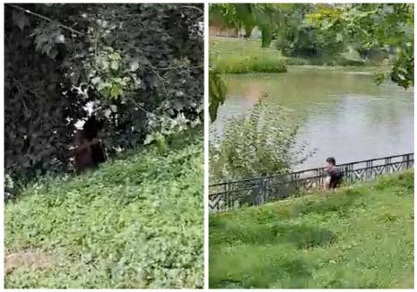 Un bărbat prins în timp ce se masturba, gol-puşcă, pe malul Crişului în Oradea, a fost băgat în anchetă (VIDEO)