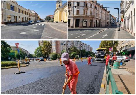 Au fost instalate semafoare în centrul Oradiei, la intersecția de lângă fostul magazin Făt-Frumos. Sunt gata lucrările în alte 3 intersecții din oraș (FOTO)