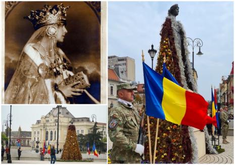 Regina Maria, cu mantie din flori. Mesajul reginei către poporul român, amintit într-o ceremonie în centrul Oradiei (FOTO/VIDEO)