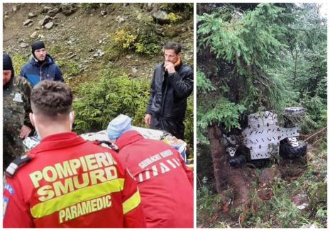 Accident cu ATV-ul, în Munții Bihorului: Doi turiști din Ungaria, tată și fiu, sunt în stare gravă, după ce au căzut într-o prăpastie (FOTO)