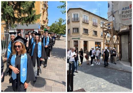 Gaudeamus igitur! Studenții Facultății de Construcții, Cadastru și Arhitectură și-au sărbătorit absolvirea în centrul Oradiei (VIDEO)