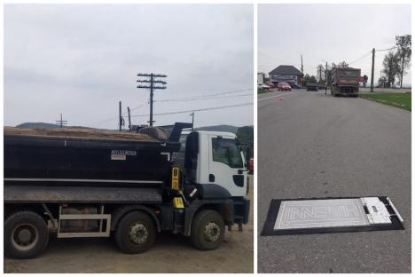 Camion „ca un proiectil”, pe un drum județean din Bihor: Transporta o încărcătură de 52 tone! (FOTO)