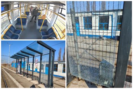 Doi tineri din Oradea au distrus o stație de tramvai. Metoda inedită prin care au fost prinși vandalii, chiar de angajații OTL (FOTO/VIDEO)