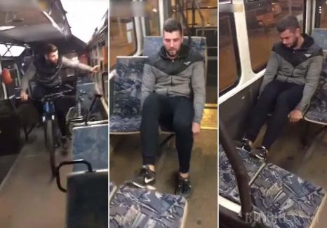 OTL l-a reclamat la Poliţie pe tânărul care a vandalizat un tramvai al societăţii (VIDEO)