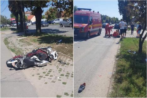 Motociclist rănit într-un accident pe strada Matei Corvin din Oradea