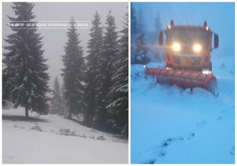 Ninsoare în munţii din Bihor: La Vârtop, s-a depus primul strat de zăpadă (FOTO / VIDEO)