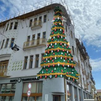 Crăciun de poveste: Palatul Vulturul Negru, Primăria Oradea și alte trei clădiri din centru vor fi decorate cu brazi, urși polari, fundițe și turtițe (FOTO)