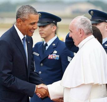 Vizită istorică: Papa Francisc, primit de Barack Obama în Statele Unite (VIDEO)