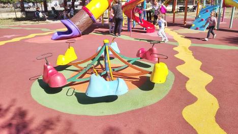 Locurile de joacă din parcurile orădene vor fi acoperite cu tartan (FOTO)