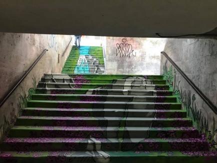 Cum vă place? Pasajul subteran de lângă Podul Dacia a prins culoare din mâna unor artişti stradali clujeni (FOTO)