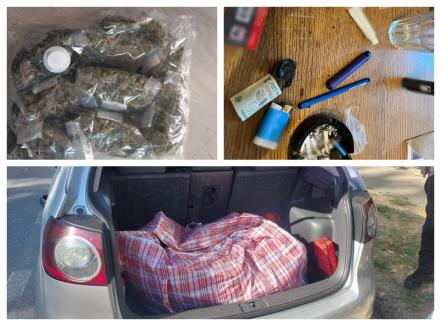 Percheziţii în Oradea: Trei bihoreni şi un ieşean au fost arestaţi după ce au fost prinşi că vindeau canabis, cocaină şi MDMA (FOTO)