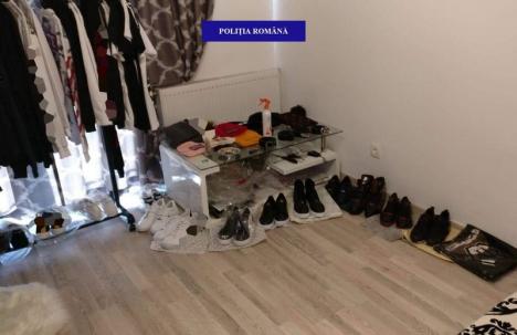 Percheziţii în Sânmartin: Doi orădeni au fost prinşi că vindeau pe OLX haine contrafăcute ale unor mărci precum Versace, Philipp Plein şi Givenchy (FOTO)