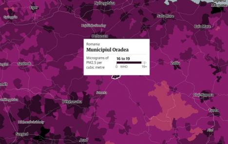 Europenii respiră aer nesănătos. Cum apare Oradea pe harta poluării publicată de The Guardian 