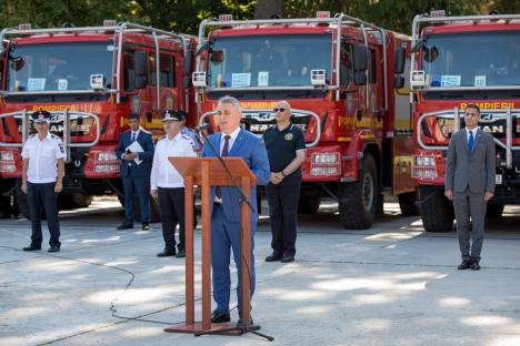 Incendiile din Grecia: Pompierii bihoreni au revenit acasă, unul dintre ei a primit Emblema de Onoare a MAI (FOTO / VIDEO)