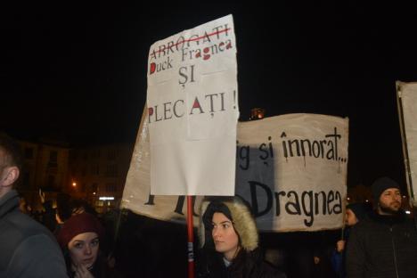 La Oradea s-a citit 'declaraţia bihorenilor cinstiţi şi responsabili', care cer demisia Guvernului şi alegeri anticipate (FOTO/VIDEO)