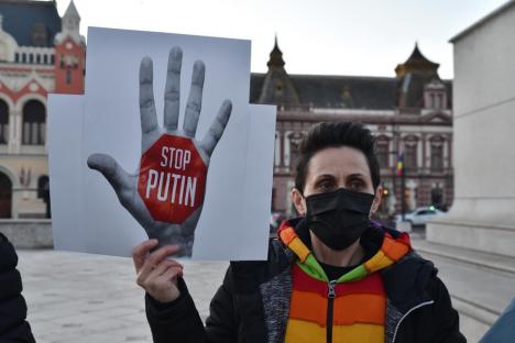 Protest în Oradea: 'Opriţi-l pe Putin, opriţi războiul!' (FOTO / VIDEO)