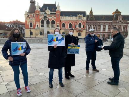 Protest în Oradea: 'Opriţi-l pe Putin, opriţi războiul!' (FOTO / VIDEO)