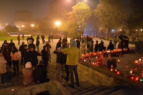 Protest îndoliat, sâmbătă seara, în Parcul 1 Decembrie (FOTO)