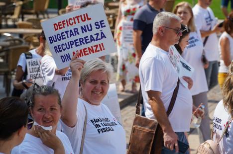 Contabilii din Bihor protestează împotriva haosului din legislația fiscală: Peste 250 de persoane s-au strâns în centrul Oradiei (FOTO/VIDEO)