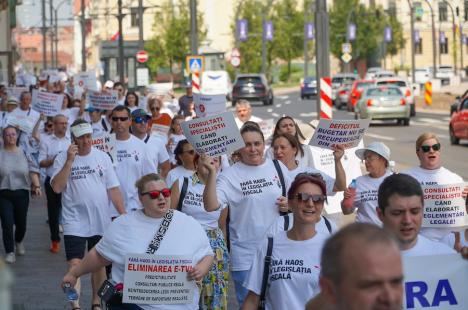 Contabilii din Bihor protestează împotriva haosului din legislația fiscală: Peste 250 de persoane s-au strâns în centrul Oradiei (FOTO/VIDEO)