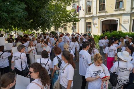 Contabilii din Bihor protestează împotriva haosului din legislația fiscală: Peste 250 de persoane s-au strâns în centrul Oradiei (FOTO/VIDEO)