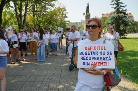 Contabilii din Bihor protestează împotriva haosului din legislația fiscală: Peste 250 de persoane s-au strâns în centrul Oradiei (FOTO/VIDEO)