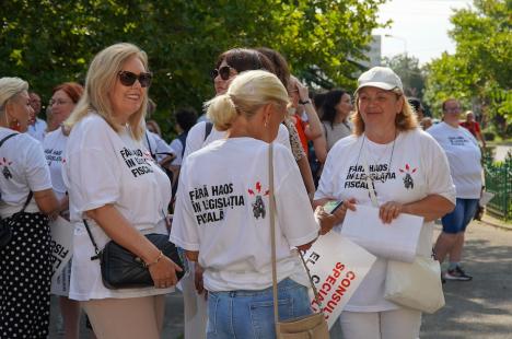 Contabilii din Bihor protestează împotriva haosului din legislația fiscală: Peste 250 de persoane s-au strâns în centrul Oradiei (FOTO/VIDEO)