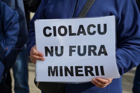 Peste 100 de foști mineri au protestat la Oradea împotriva recalculării pensiilor și l-au huiduit pe subprefectul Emilian Pavel, participant „din partea PSD” (FOTO / VIDEO)