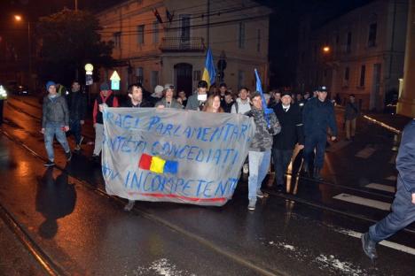 Revoluţia Colectiv: Numărul protestatarilor orădeni a scăzut la 40 (FOTO / VIDEO)