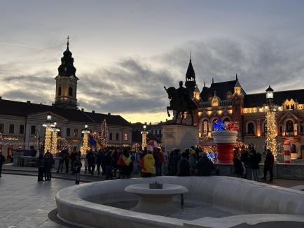 O primă manifestație pro-Georgescu în Oradea: „Este trup și suflet alături de popor” (FOTO/VIDEO)