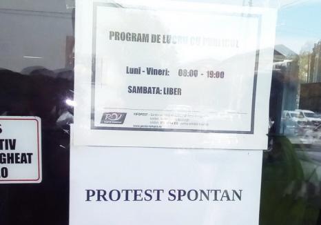 Poştaşii protestează şi în Bihor: toate oficiile poştale rămân închise, se impart doar pensile