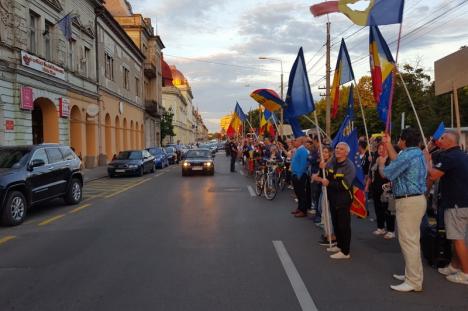 Mai mulţi în stradă: Circa 350 de orădeni i-au cântat 'Mulţi ani primească' lui Liviu Dragnea în faţa sediului PSD Bihor (FOTO/VIDEO)