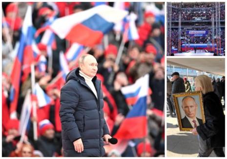 (VIDEO) Mega-concert în Moscova, 'pentru o lume fără nazism': Vladimir Putin, pe scenă cu citate din Biblie şi geacă de 12.000 euro