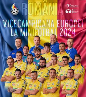 Cu trei bihoreni în lot, echipa României a devenit vicecampioană europeană la minifotbal