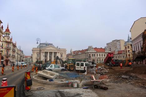 Se lucrează la modernizarea Pieţei Ferdinand şi străzii Iosif Vulcan. Cum se circulă în zonă (FOTO)